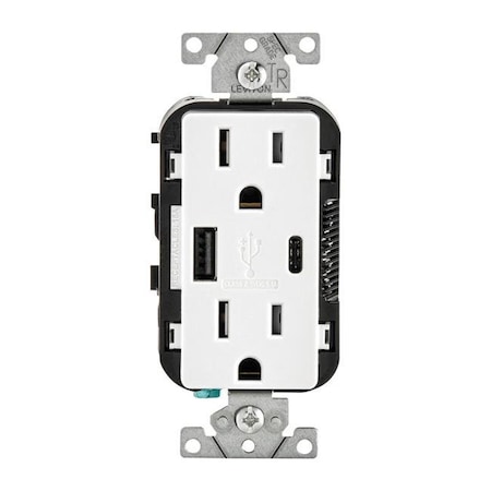 Leviton Leviton 3850260 125V Receptacle & USB Charger 3850260